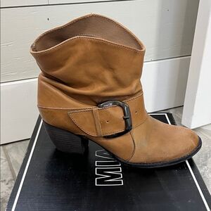 MIA Tan Ankle Booties with Buckle